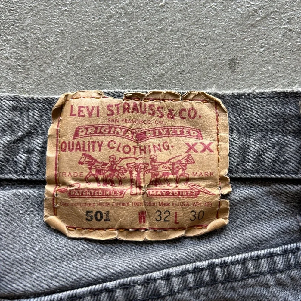 Vintage 80s Levis 501 XX Jeans Size 32x30 Black Dark Wash‎ Denim USA Made Button